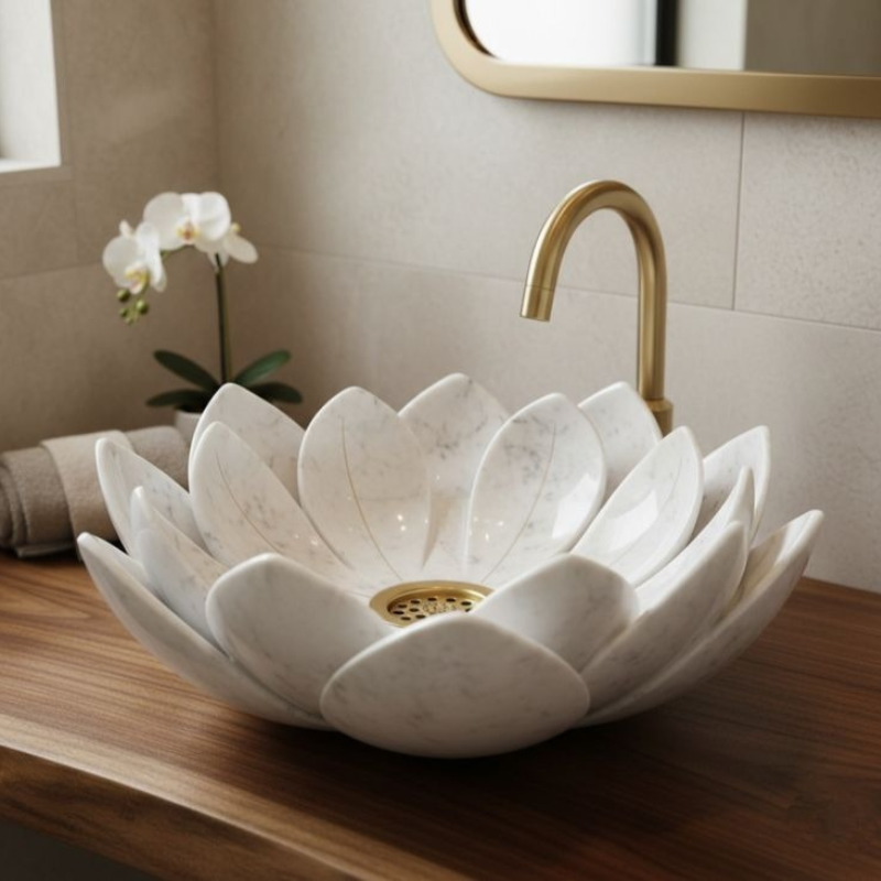 Marble Flower Wash Basin